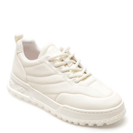 Pantofi sport GRYXX albi, 370911, din piele naturala, barbati