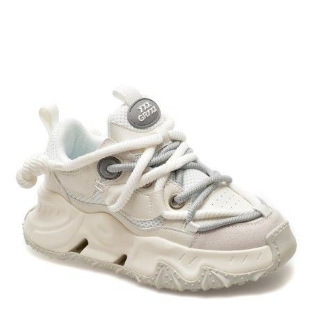 Pantofi sport GRYXX albi, 5, din piele ecologica, femei