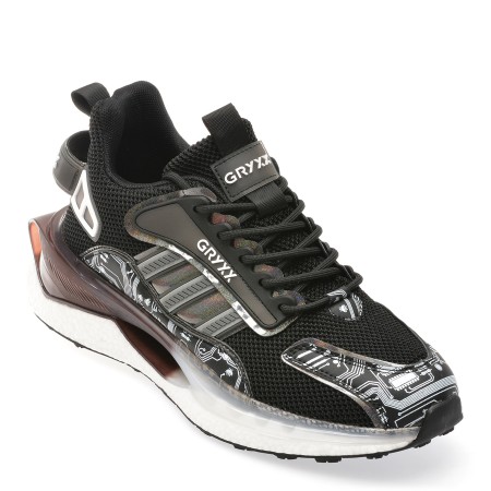 Pantofi sport GRYXX negri, 21015, din material textil, barbati