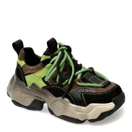 Pantofi sport GRYXX negri, 31922, din piele intoarsa, femei