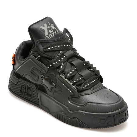 Pantofi sport GRYXX negri, S7201, din piele ecologica, barbati
