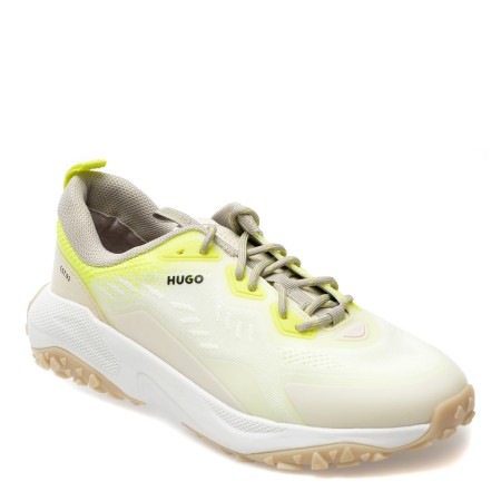 Pantofi sport HUGO albi, 7156, din piele ecologica, barbati