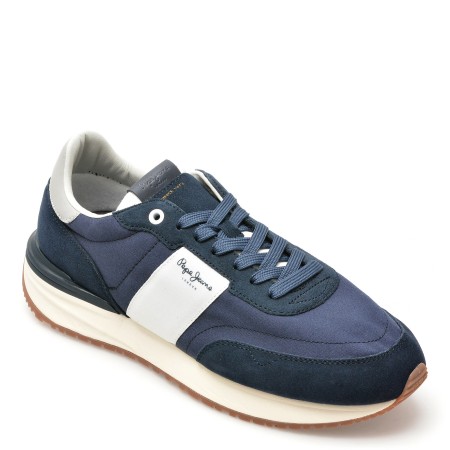 Pantofi sport PEPE JEANS bleumarin, BUSTER TAPE,  din material textil, barbati