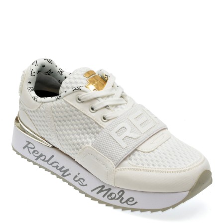Pantofi sport REPLAY albi, WS6314T, din material textil, femei