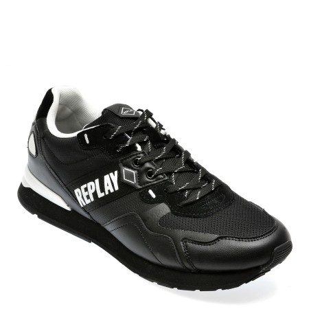 Pantofi sport REPLAY negri, MS1D53T, din material textil, barbati