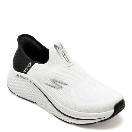 Pantofi sport SKECHERS alb-negru, MAX CUSHIONING ELITE 2.0, din material textil, femei