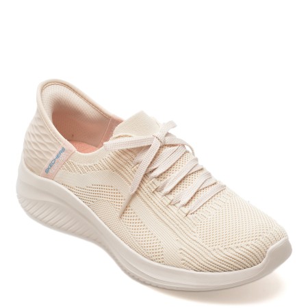 Pantofi sport SKECHERS alb, ULTRA FLEX 3.0, din material textil, femei
