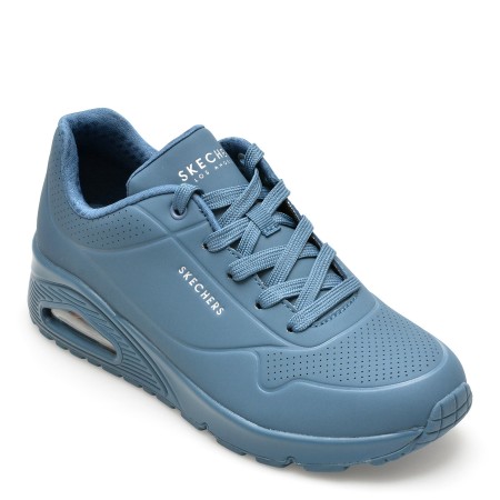 Pantofi sport SKECHERS albastri, UNO, din piele ecologica, femei