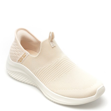 Pantofi sport SKECHERS bej, ULTRA FLEX 3.0, din material textil, femei