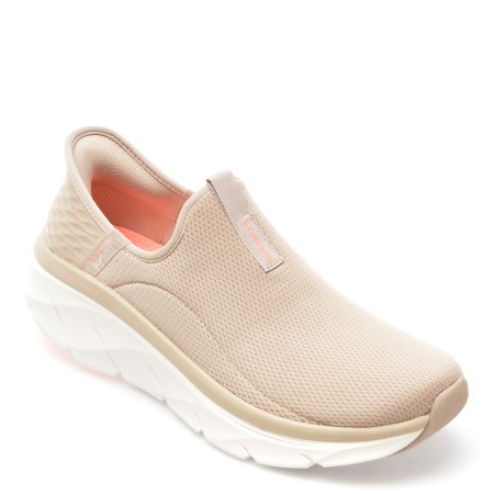 Pantofi sport SKECHERS gri, D LUX WALKER 2.0, din material textil, femei
