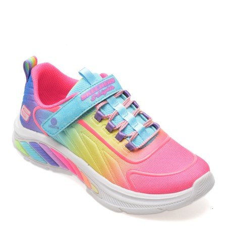 Pantofi sport SKECHERS multicolor, RAINBOW CRUISERS, din material textil, fetite