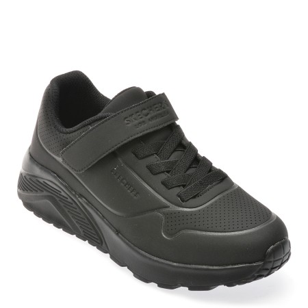 Pantofi sport SKECHERS negri, 403695L, din piele ecologica, baieti