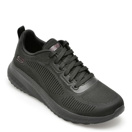 Pantofi sport SKECHERS negri, BOBS SQUAD CHAOS, din material textil, femei