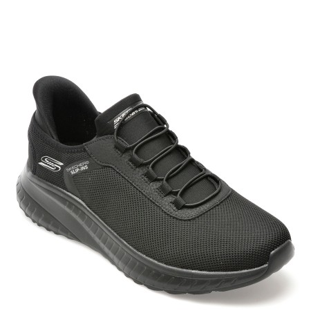 Pantofi sport SKECHERS negri, BOBS SQUAD CHAOS, din material textil, barbati