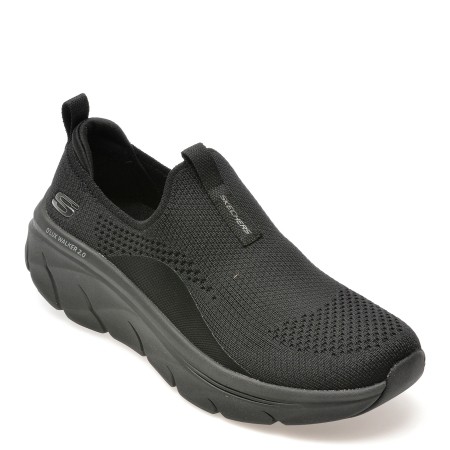 Pantofi sport SKECHERS negri, D LUX WALKER 2.0, din material textil, femei