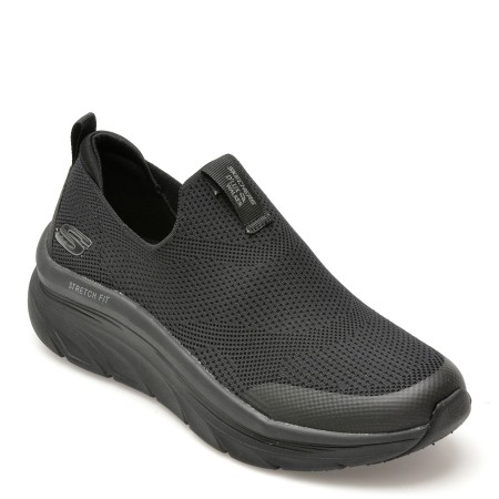 Pantofi sport SKECHERS negri, D LUX WALKER, din material textil, femei