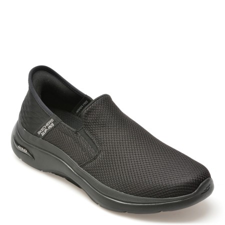 Pantofi sport SKECHERS negri, GO WALK ARCH FIT 2.0, din piele ecologica, barbati
