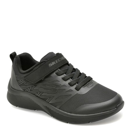 Pantofi sport SKECHERS negri, MICROSPEC, din material textil, baieti