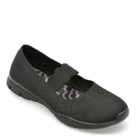Pantofi sport SKECHERS negri, SEAGER, din material textil, femei