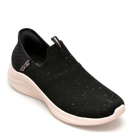 Pantofi sport SKECHERS negri, ULTRA FLEX 3.0, din material textil, femei