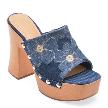 Papuci casual EPICA albastri, 110762, din material textil, femei