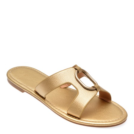 Papuci casual EPICA aurii, 110706, din piele ecologica, femei