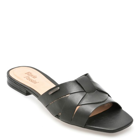 Papuci casual FLAVIA PASSINI negri, 356601, din piele naturala, femei