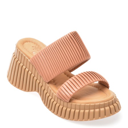 Papuci casual MOLLY BESSA nude, 324027, din piele ecologica, femei