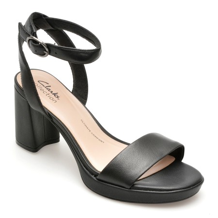 Sandale casual CLARKS negre, AMBYR LYN BAY, din piele naturala, femei