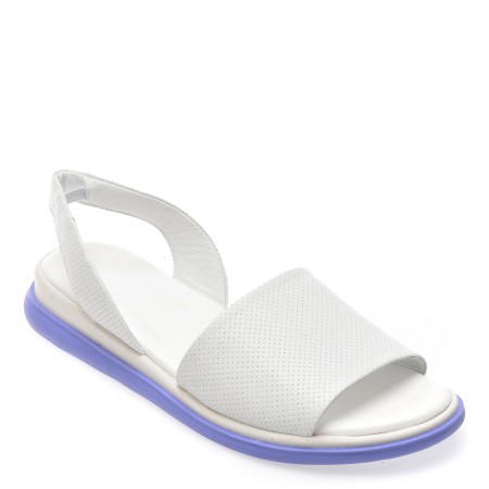 Sandale casual DINA GRATA albe, 347857, din piele naturala, femei