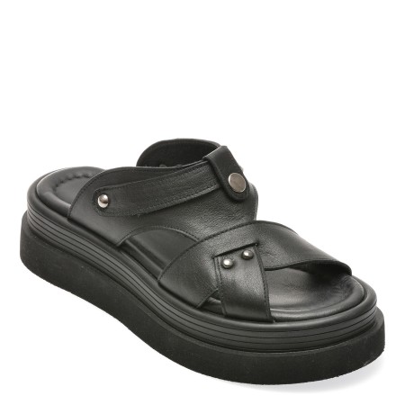 Sandale casual EPICA negre, 6060036, din piele naturala, femei