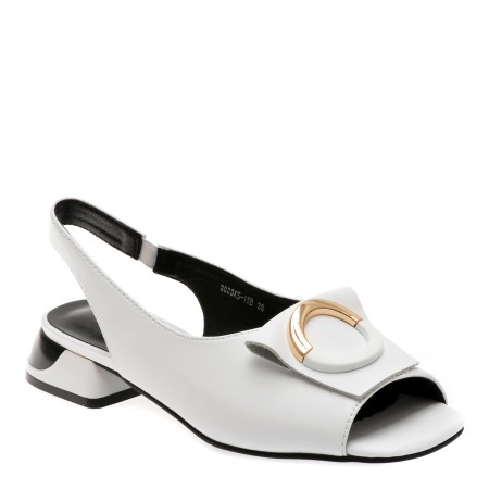 Sandale casual FLAVIA PASSINI albe, 15, din piele naturala, femei