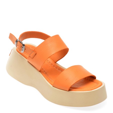 Sandale casual FLAVIA PASSINI portocalii, 500500, din piele naturala, femei