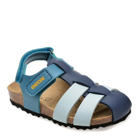 Sandale casual GEOX albastre, B452QA, din piele ecologica, baieti