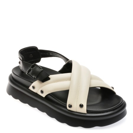 Sandale casual GRYXX alb-negru, 27, din piele naturala, femei