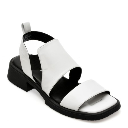 Sandale casual GRYXX albe, 96770, din piele naturala, femei