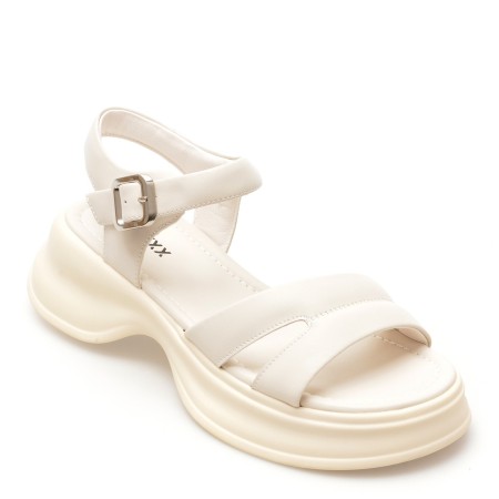 Sandale casual GRYXX albe, LX637, din piele naturala, femei