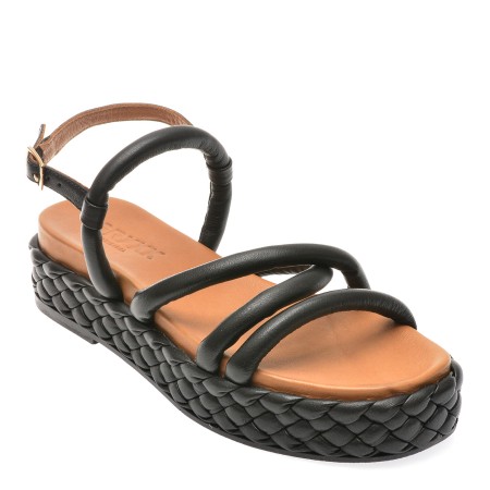 Sandale casual GRYXX negre, 5363058, din piele naturala, femei