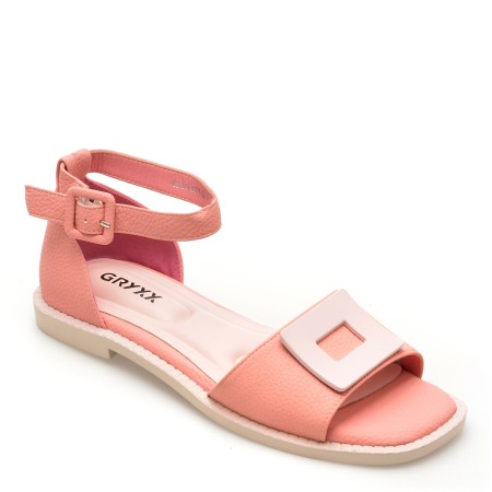 Sandale casual GRYXX roz, 8472, din piele naturala, femei