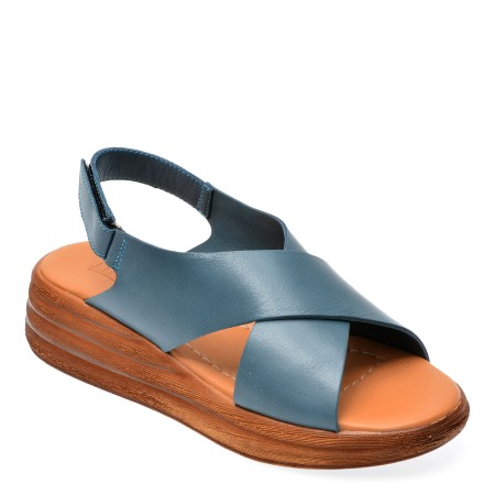 Sandale casual IMAGE albastre, 4904, din piele naturala, femei