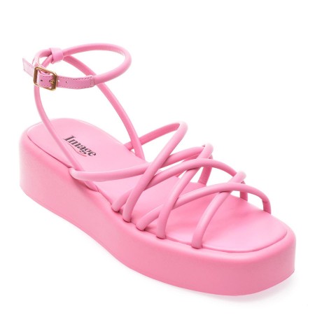 Sandale casual IMAGE roz, 6892319, din piele naturala, femei