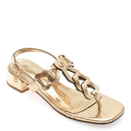 Sandale casual LAURA BIAGIOTTI aurii, 8506, din piele ecologica, femei