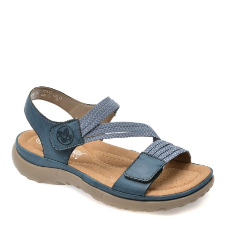 Sandale casual RIEKER albastre, 64870, din piele ecologica, femei