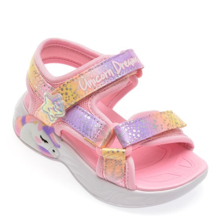 Sandale casual SKECHERS roz, 302682N, din material textil, fetite