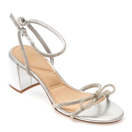 Sandale elegante ALDO argintii, 13706541, din material textil, femei