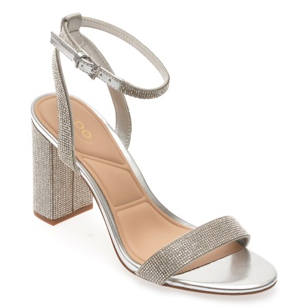 Sandale elegante ALDO argintii, 13773247, din material textil, femei