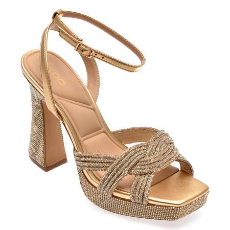 Sandale elegante ALDO aurii, 13741490, din piele ecologica, femei