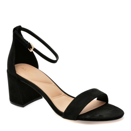 Sandale elegante ALDO negre, PRISTINE0011, din nabuc, femei