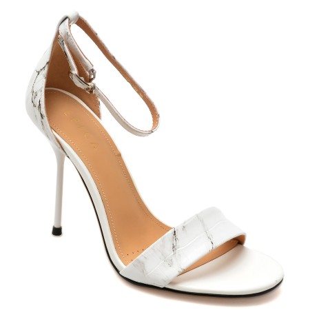 Sandale elegante EPICA albe, 6791, din piele naturala, femei