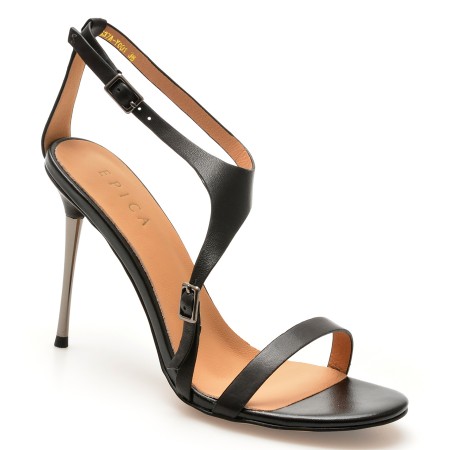 Sandale elegante EPICA negre, S37A, din piele naturala, femei